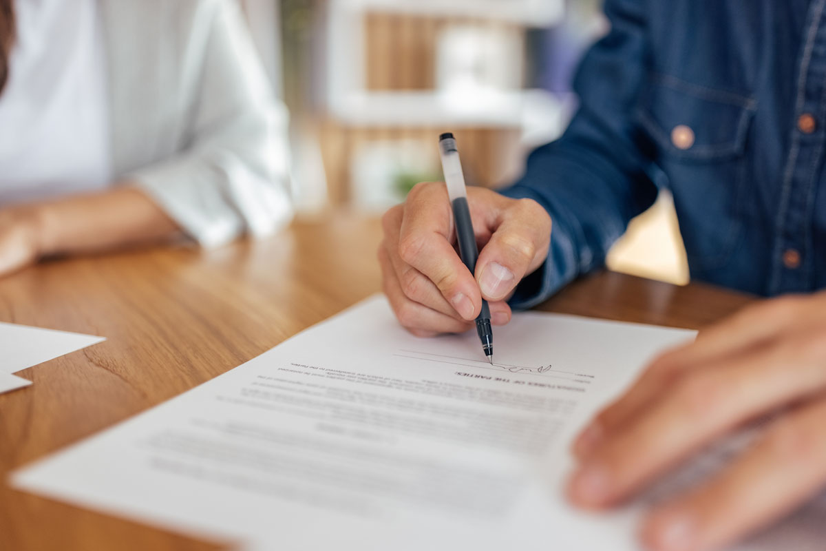 business paperwork, getting signed at home office.